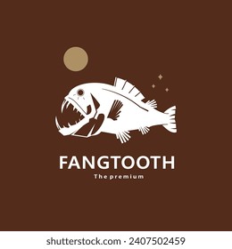 animal fangtooth natural logo vector icon silhouette retro hipster