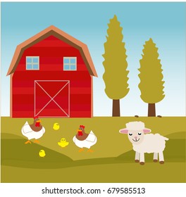 animal farm background vector 