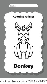 Animal Farm Coloring Exercise Practice Worksheet for Kids
