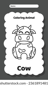 Animal Farm Coloring Exercise Practice Worksheet for Kids