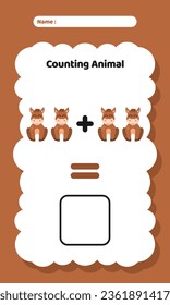 Animal Farm Counting Exercise Practice Worksheet for Kids