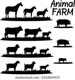 Animal FARM Icon and Farm Theme - Flat Vector Illustration