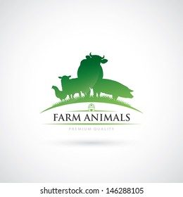 Animal farm label - vector illustration