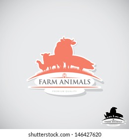 Animal farm label - vector illustration