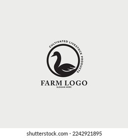 Animal farm logo design vector template.