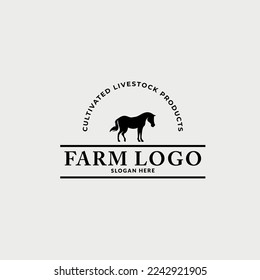 Animal farm logo design vector template.