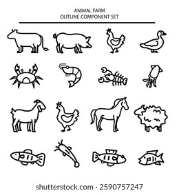 Animal farm outline component set