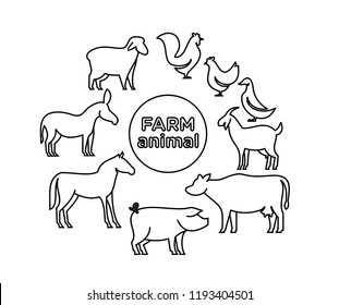 animal farm pack logo icon designs vector