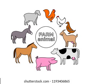 animal farm pack logo icon designs vector