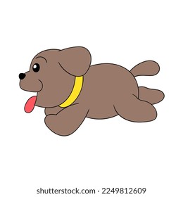 animal fat puppies are running around. vector design illustration art
