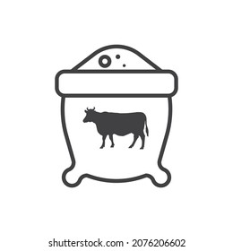 Animal feed, burlap bag design. Cattle, livestock, farm, vector design and illustration. editable vector.