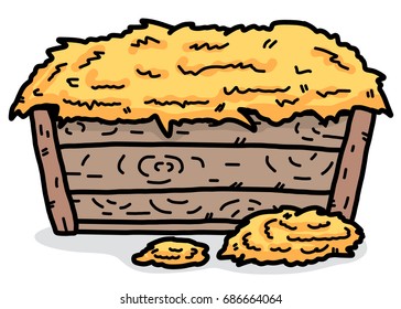 animal feed hay / cartoon vector and illustration, hand drawn style, isolated on white background.