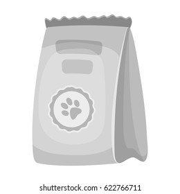 Animal feed package.Pet shop single icon in black style vector symbol stock illustration web.