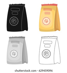 Animal feed package.Pet shop single icon in cartoon style vector symbol stock illustration web.
