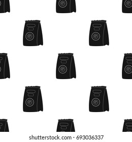 Animal feed package.Pet shop single icon in black style vector symbol stock illustration web.