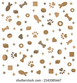 Animal feed pattern, color vector illustration on a white background