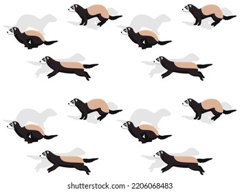 Animal Ferret Walking Character Seamless Wallpaper Background