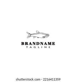 animal fish cartoon logo icon design black modern isolated vector illustration
