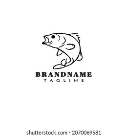 animal fish cartoon logo template icon design black modern isolated illustration