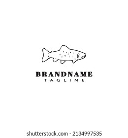 animal fish cartoon logo template icon design black modern isolated vector illustration