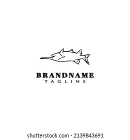 animal fish cartoon logo template icon design black modern isolated vector illustration
