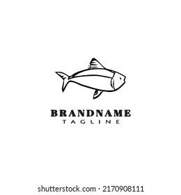 animal fish cartoon logo template icon design black modern isolated vector illustration