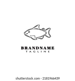 animal fish cartoon logo template icon design black modern isolated vector illustration