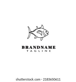 animal fish cartoon logo template icon design black modern isolated vector illustration