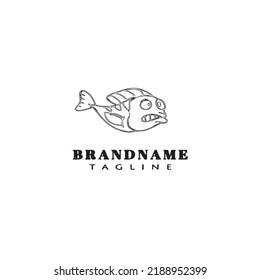 animal fish cartoon logo template icon design black modern isolated vector