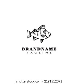animal fish cartoon logo template icon design black modern isolated vector illustration