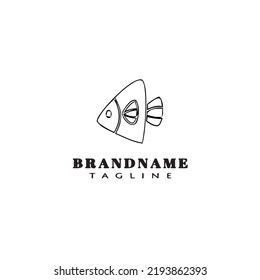 animal fish cartoon logo template icon design black modern isolated vector illustration