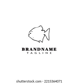 animal fish cartoon logo template icon design black modern isolated vector illustration