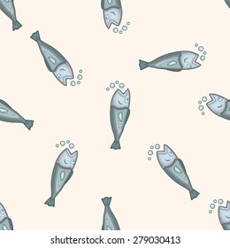 animal fish cartoon , cartoon seamless pattern background
