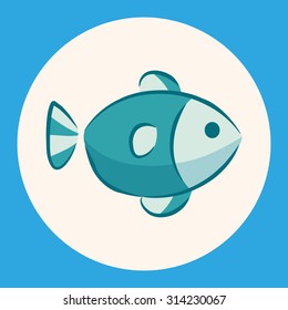 Animal fish flat icon elements, eps10