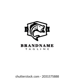 animal fish logo template icon design black modern isolated cute illustration