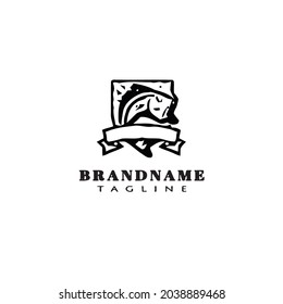 animal fish logo template icon design black modern isolated vector cute