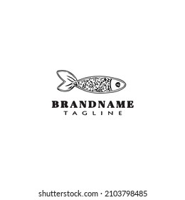 animal fish logo template icon black modern isolated vector illustration