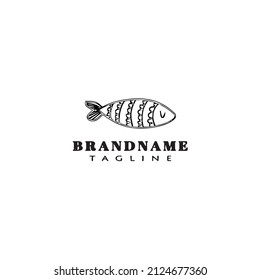 animal fish logo template icon black modern isolated vector illustration
