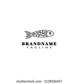 icono del logotipo del pez animal icono de la ilustración del vector aislado negro