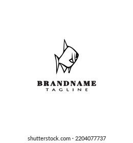 animal fish logo template icon design black modern isolated vector illustration