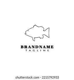 animal fish logo template icon design black modern isolated vector illustration