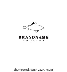 animal fish logo template icon design black modern isolated vector illustration