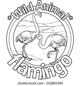 Animal Flamingo Coloring Book