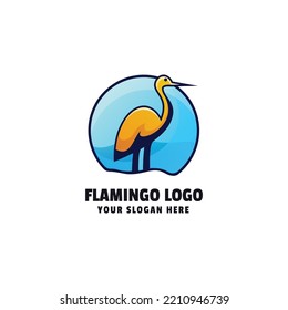 Animal Flamingo Logo Illustration Template
