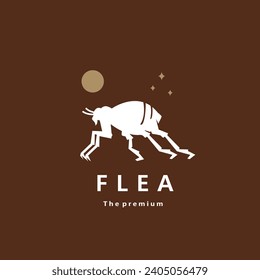 animal flea  natural logo vector icon silhouette retro hipster
