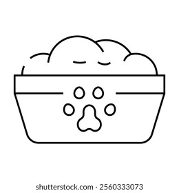 animal food bowl line icon vector. animal food bowl sign. isolated contour symbol black illustration