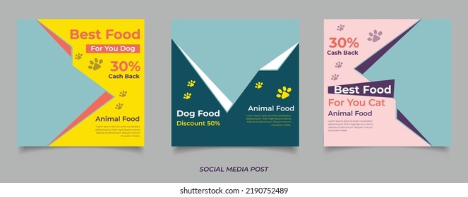 Animal food for social media posts template