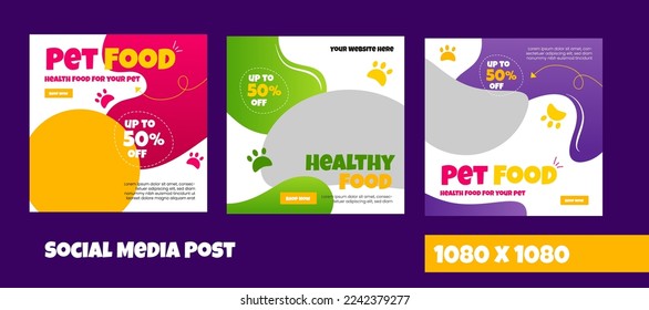 animal food social media posts template