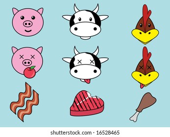 Animal Food Vector Illustrations