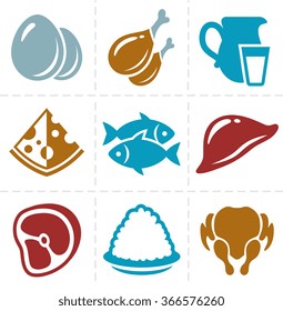 Animal Foods Icon Set